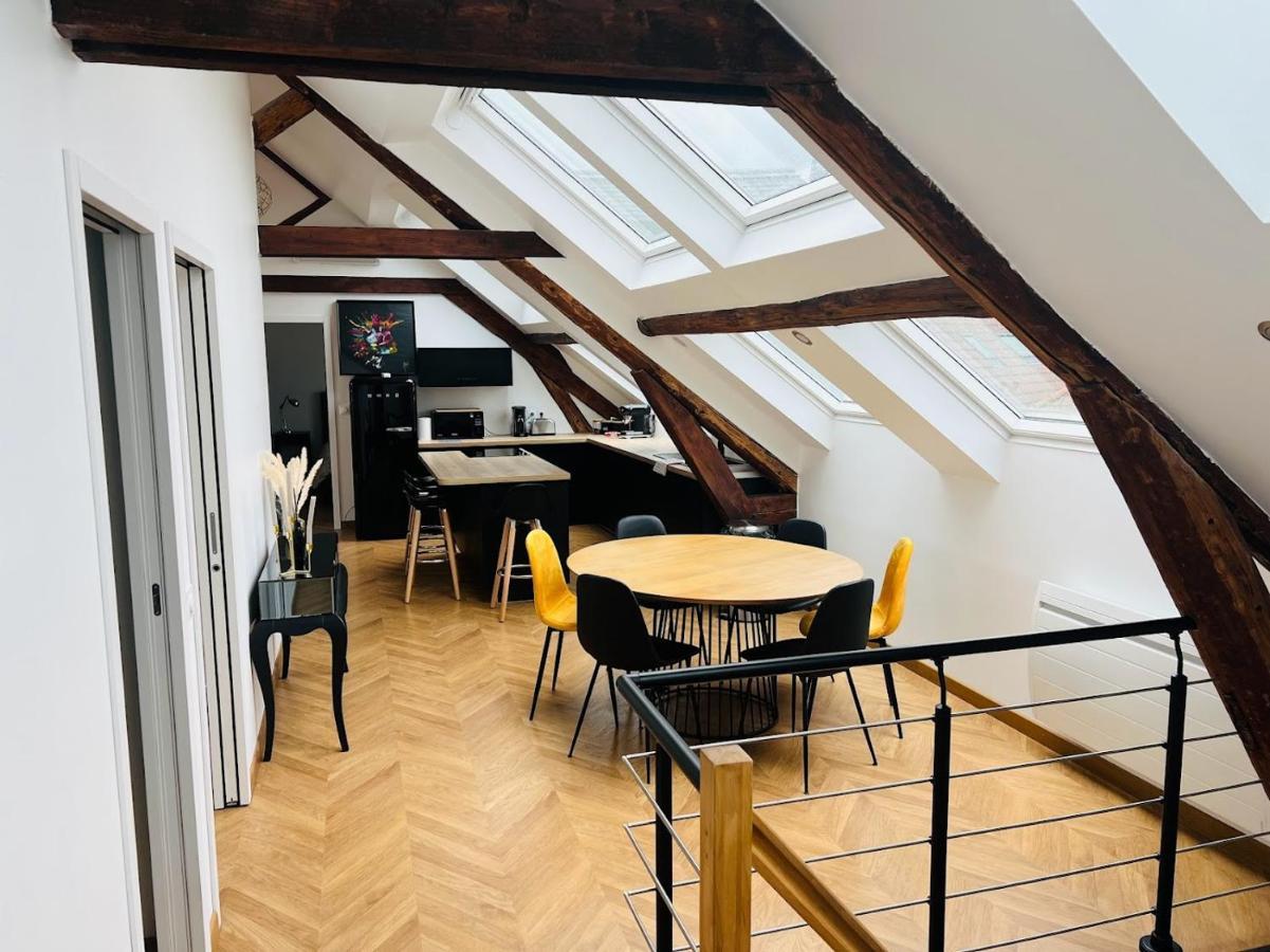 Ferienwohnung Elegant T4 Centre Reims/Parking Prive Exterior foto