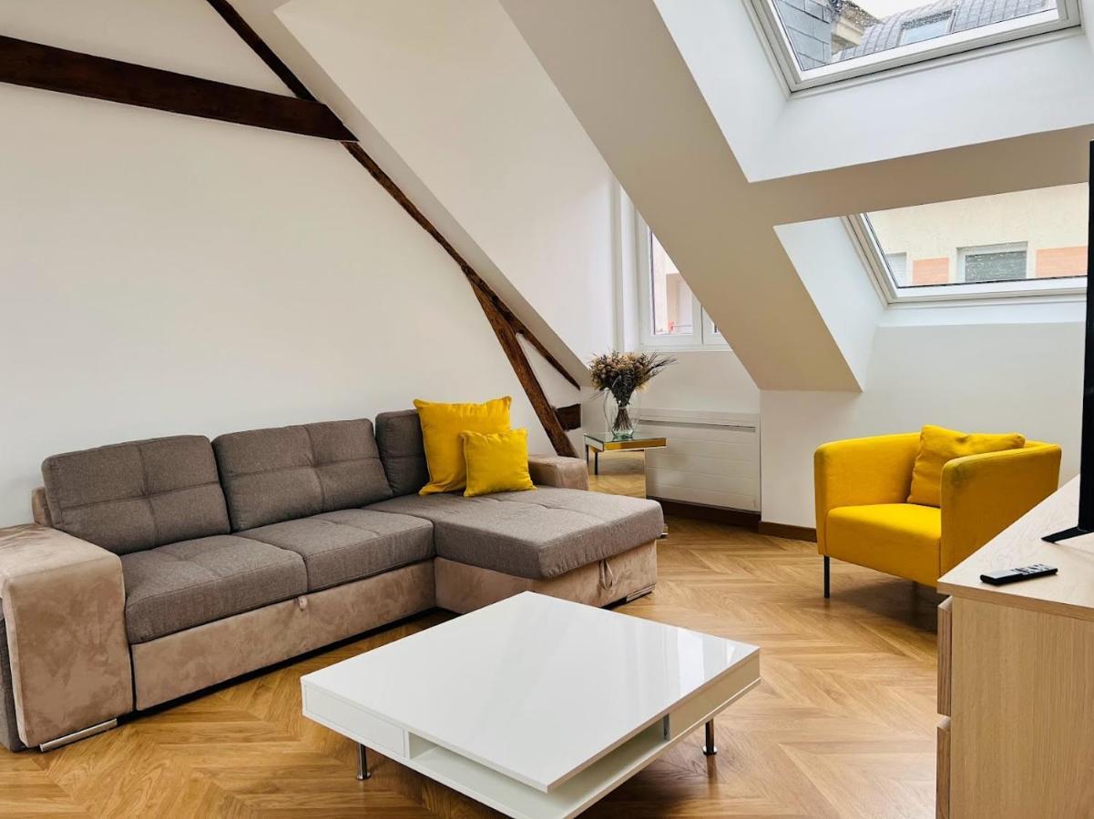 Ferienwohnung Elegant T4 Centre Reims/Parking Prive Exterior foto