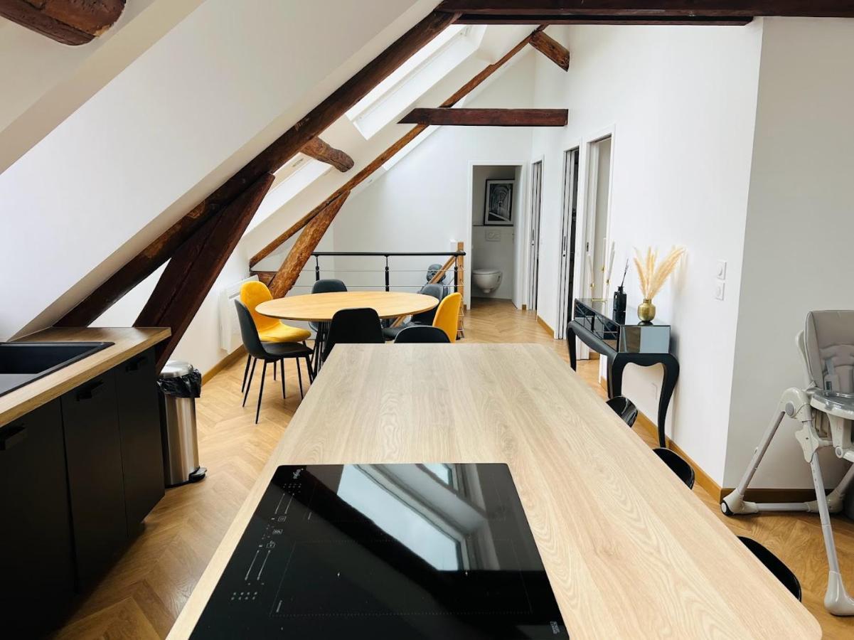 Ferienwohnung Elegant T4 Centre Reims/Parking Prive Exterior foto